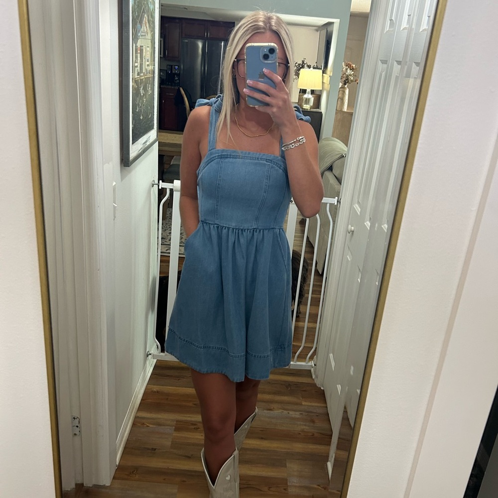 Denim mini dress